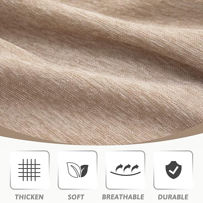 MEETSKY Couch Covers for 3 Cushion Couch Sofa, Oversized Sofa Slipcover for Sectional L Shape, Khaki Jacquard Sofa Slipcover with Tassel, 71"x 150"