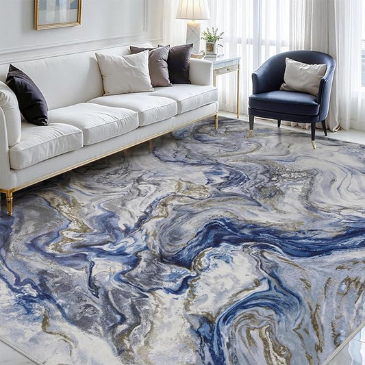 6x9 Area Rugs for Living Room, Modern Abstract Rug for Bedroom, Contemporary Machine Washable Rug, Large Stain Resistant Carpet for Dining Room Playroom Home Office, Pet & Kids Friendly