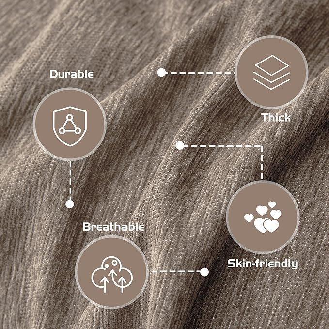 MEETSKY Couch Cover for 3 Cushion Couch Sofa, Sectional Couch Covers Washable for Dogs Pets Furniture Protector Chenille Oversized Sofa Covers Love Seat Covers, 91" x 118", Sand