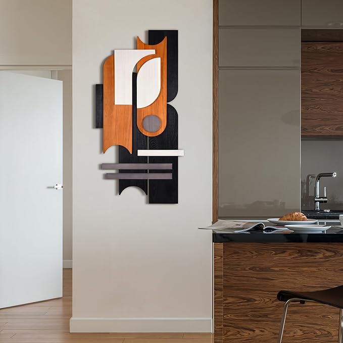Empire Art Direct "Honeyed Dusk I Hand Made & Hand Finished Dimensional Wood Abstracts, Ready to Hang, Living Room, Bedroom & Office, 48" x 24"x 1.42"