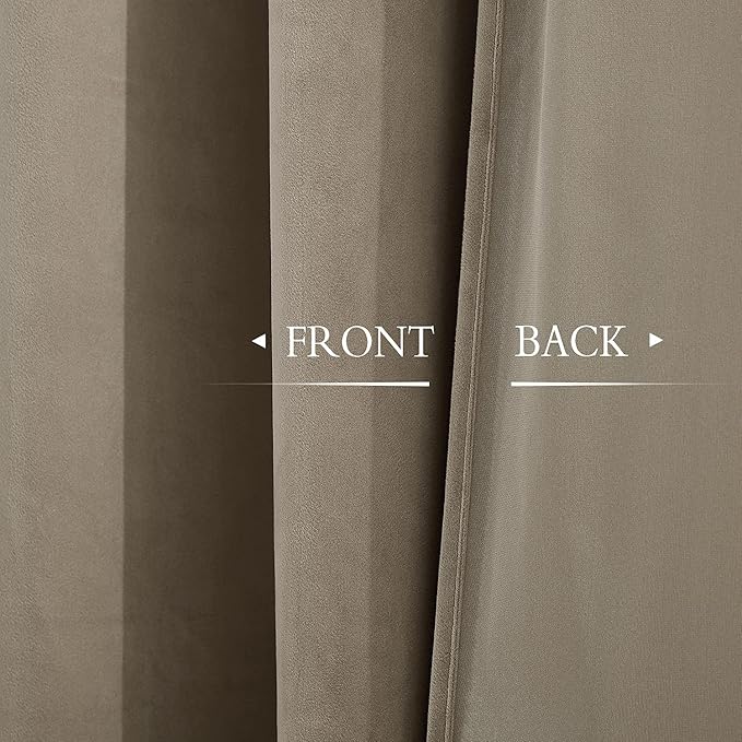 StangH Camel Beige Polyester Curtains - Living Room Blackout Curtain Drapes Super Soft Heavy Window Curtains for Bedroom/Boys Room, Thermal Insulated Drapes for Balcony, W52 x L108, 2 Panels