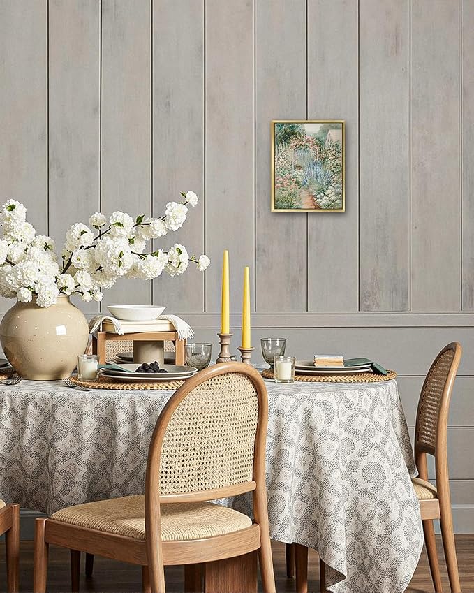 AIMAILON Vintage Gold Canvas Wall Art Framed Decor for Bedroom Living Room Abstract Nature Theme Spring Atmosphere Picture Colorful Flower Cottagecore Print Artwork Desktop Decor 8x10