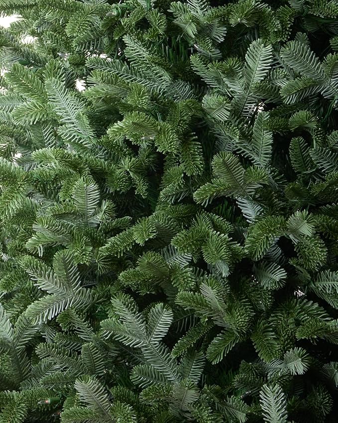 6FT Pre-lit Christmas Tree Premium Artificial Fir Remote Control with 400 Warm White & Multi-Color Lights, Hinged/Feel Real/Realistic/Full Fir Dual Color Xmas Tree 6 Feet Outdoor Festive Holiday