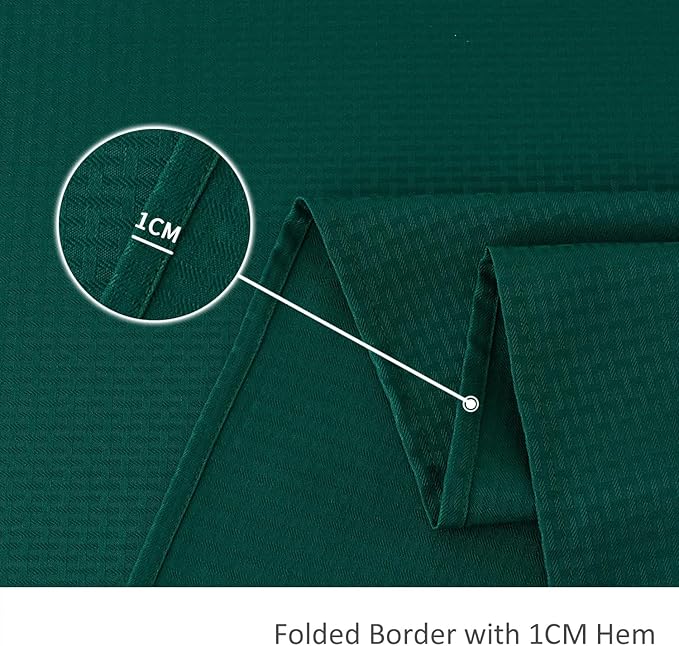 maxmill Rectangle Tablecloth Weaved Design Water Resistant Wrinkle Free Spill-Proof Soft Table Cloth for Dining Room Decoration, Banquet, Christmas Holiday Dinner, 52 x 108 Inch, Hunter Green