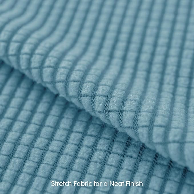 SUBRTEX 3 Pieces Stretch Sofa Slipcover Sets Couch Cover Sets Backrest Cushion Covers Furniture Protector Collection Set for Oversize Sofa Loveseat Chair Slip Covers(Small, Steel Blue)