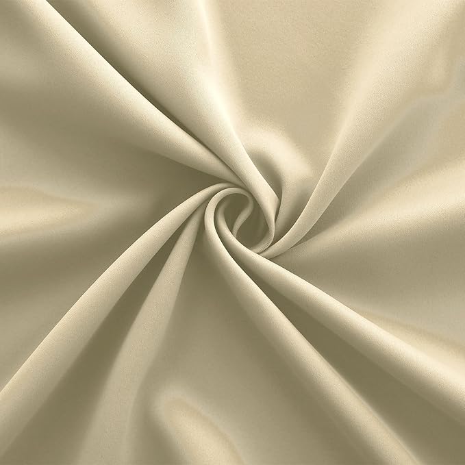 KOUFALL Beige Curtains 63 Inch Length for Living Room,Blackout Grommet Room Darkening Bedroom Curtains 63 Inches Long 2 Panels Set