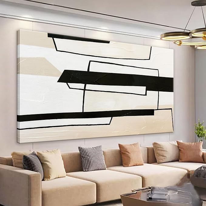 TAIJXAGSG Abstract Wall Art Painting Print Artwork Canvas Art Wall Decor 20x40 Inch Home Wall Decorations Black And White Wall Art Picture For Bedroom Bathroom Office