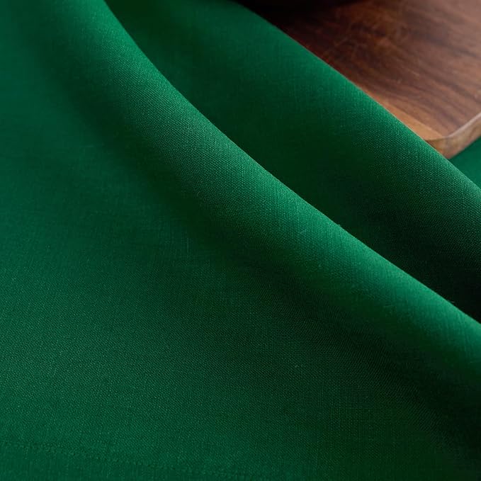 Solino Home Linen Tablecloth 60 x 132 Inch - 100% Pure Linen Christmas Green Table Cloth for Rectangle Tables - Fete, Machine Washable Tablecloth for Thanksgiving