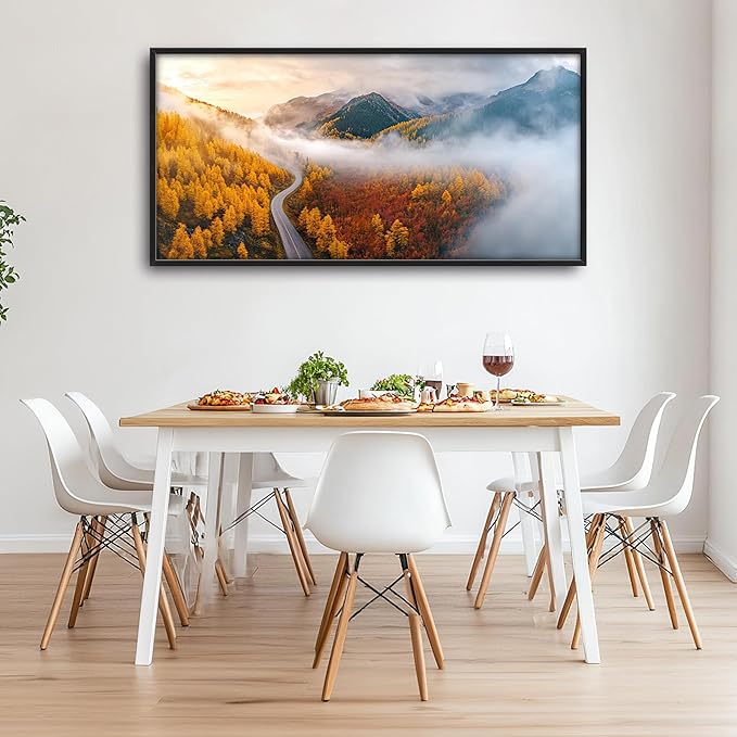 Mountain Large Wall Art Framed Wall Decor for Living Room, Mountains Forest Pictures Oversized Canvas Print Painting Modern Extra Large Framed Artwork for Bedroom Office Home Decor 60"x30"