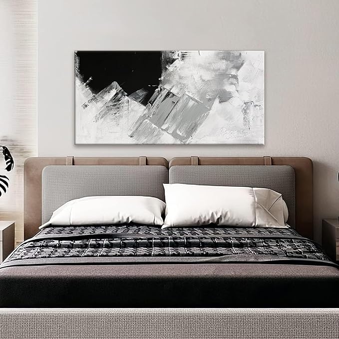 TAIJXAGSG Abstract Canvas Art Wall Decor Painting Home Wall Decor 20x40 Inch Decorations Black Grey Abstract Wall Art Office Canvas Picture For Bedroom Kitchen Office Artwork