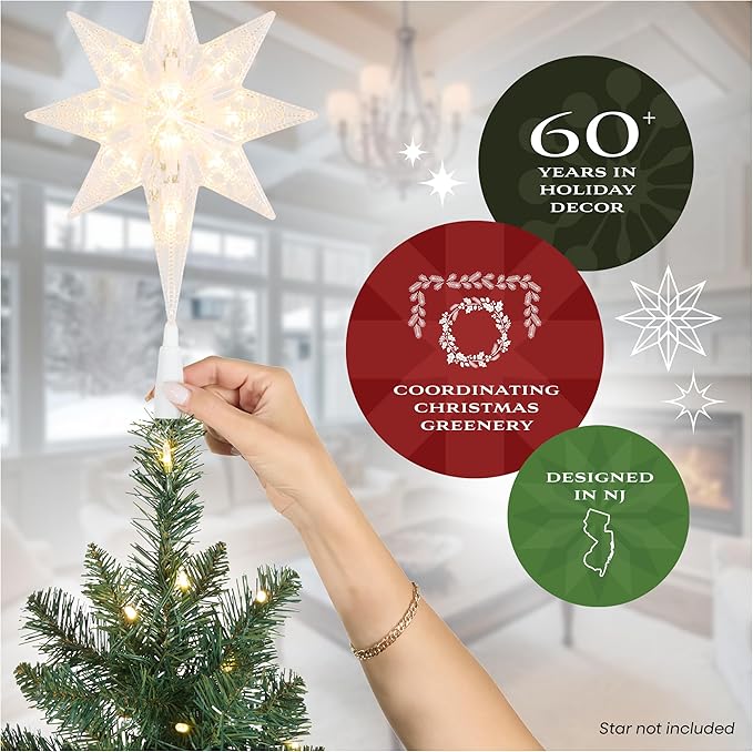 National Tree Company 6.5 ft Pre-Lit North Valley Spruce Artificial Christmas Tree, 450 Clear Lights, 816 Tips, Includes Stand, Green