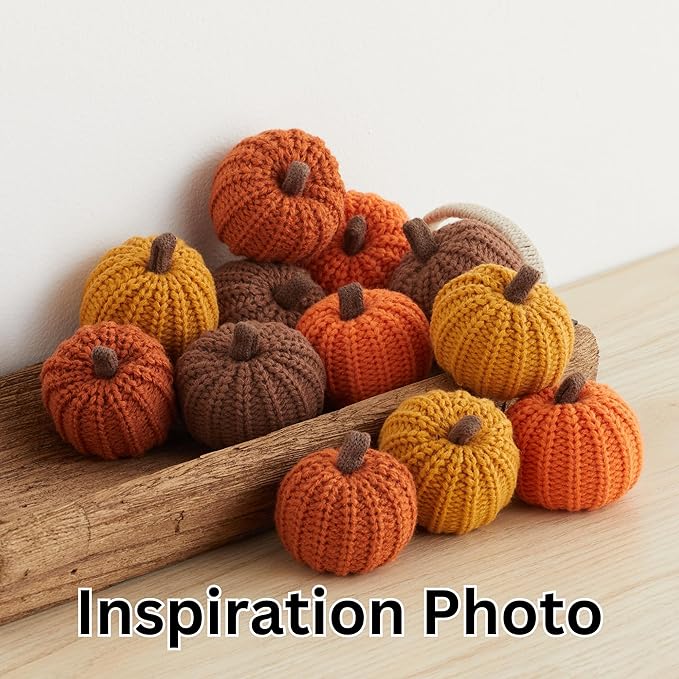Your Heart's Content MINI Knit Pumpkins Set of 5, Fall Favorite, Gifts for Women, Autumn Bowl fillers Fall Farmhouse Tier Tray Decor, Decorative Pumpkins for Friend (Autumn Set)