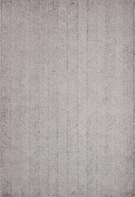 Modern Herringbone Chevron Collection Handcrafted Wool Area Rug - Durable, Zigzag Pattern, for High Traffic, Contemporary Design for Living Room, Bedroom, Dining Room Decor (Smoke Grey, 2.6' x 8')