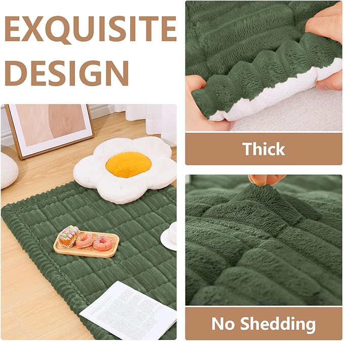 Smiry Couch Cover for Dogs Washable, Non Slip Fuzzy Pet Couch Covers for 3 Cushion Sofa Pet Friendly, Thick Soft Sofa Slipcovers Cushion Protector (Dark Green, 27.6" x 88")
