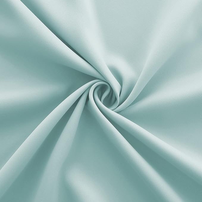 KOUFALL Aqua Bathroom Curtains Window,Set 2 Panels Coastal Decor Short Blackout Small Window Curtains for Kitchen Door Window,45 Inch Length,Mint Green