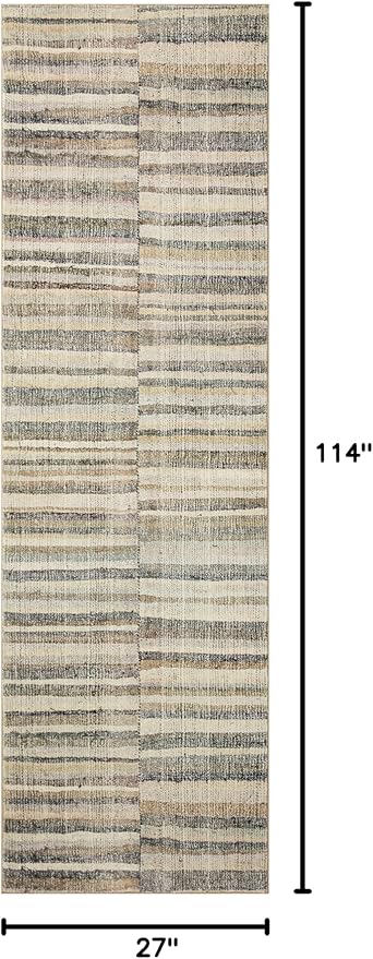 Loloi Chris Loves Julia Humphrey Collection HUM-01 Natural/Moss 2'-3'' x 9'-6'', .38" Pile Height, Runner Rug feat. CloudPile