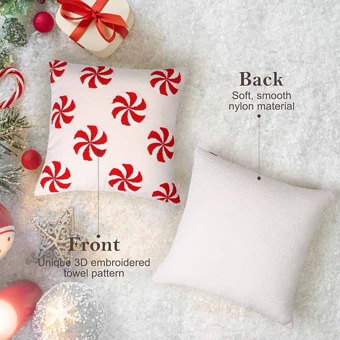 AYGXU Christmas Pillow Covers-Christmas Decor,2 Packs Candy Pillows 20 * 20in,Throw Pillows Covers for Bedroom Sofa Living Room
