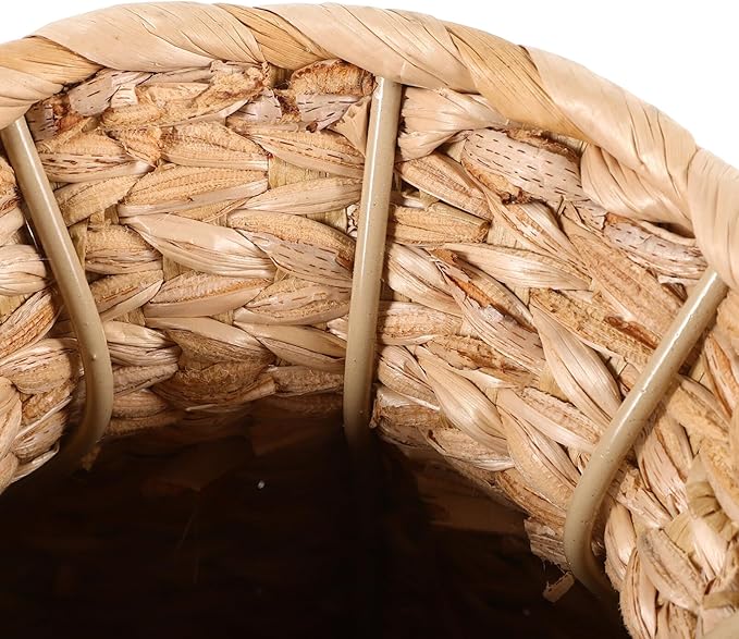 Alipis Rattan Vase Country Style Woven Plant Basket Rustic Vase Hand Woven Dried for Home Decoration