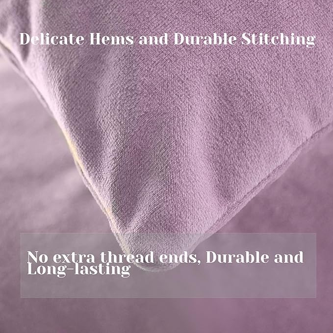 Velvet Comforter Set King Size, Light Purple Fluffy Velvet 3 Piece, Soft Breathable Luxury Winter Warm Bedding Sets, with 1 Cozy Comforter, 2 Pillow Shams (Lavendar)