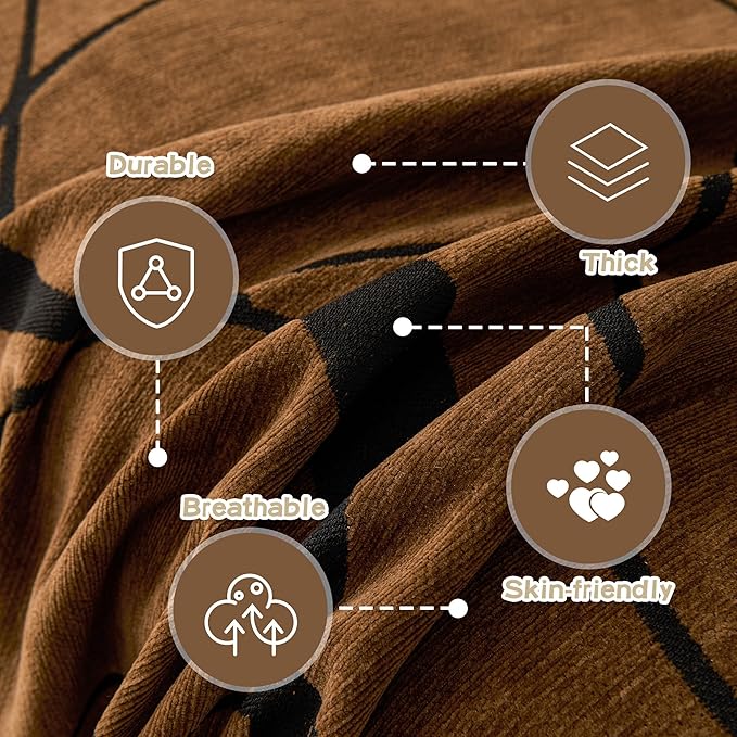 MEETSKY Couch Cover Washable for Dogs, Chenille Loveseat Sofa Covers Pet Friendly Marble Patterned Couch Covers Thick Dark Brown Soft Slipcover, 71" x 118"