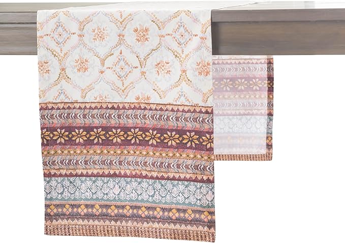 Maison d' Hermine Table Runner 100% Cotton Single Layer Table Runners 48 inches Long for Thanksgiving Christmas Decorations Home Kitchen Dining Party Wedding (Fair Isle, 14.5" x 48")