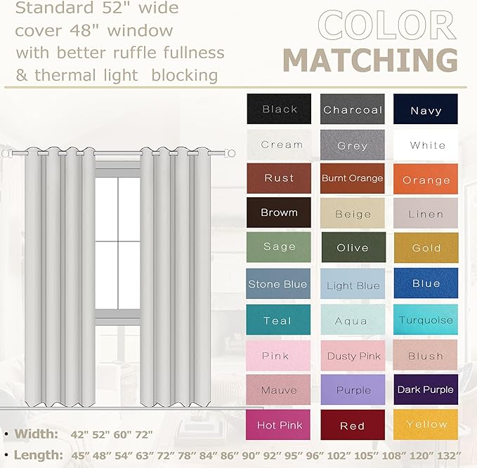 KOUFALL Dark Sage Green Boho Blackout Curtains 72 Inch Length for Bedroom 2 Panels Set Home Office Organic Decor Grommet Thermal Room Darkening Living Room Window Black Out Curtains 72 Inch Long