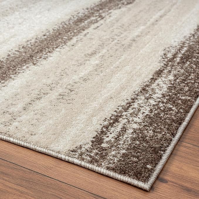 LUXE WEAVERS Rug Modern Area Rug Stain Resistant, Brown/Size 5x7