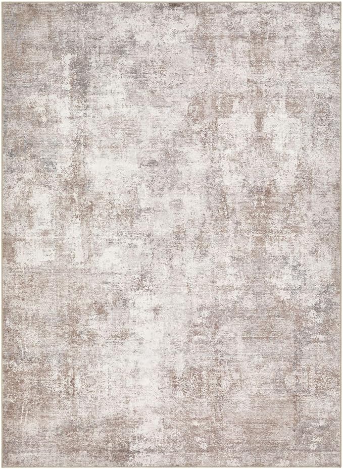 Washable 7x9 Area Rug: Modern Abstract Soft Non-Slip Indoor Rugs Home Decor - Low Pile Stain Resistant Foldable Rug for Living Room Bedroom Dining Room Playroom Office(Brown,7'X9')