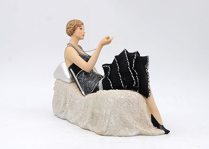 Comfy Hour Glamour Elegance Victorian Style Lady Collection Camille Lady Lying On Sofa Resin Art Figurine, 9-inch Height