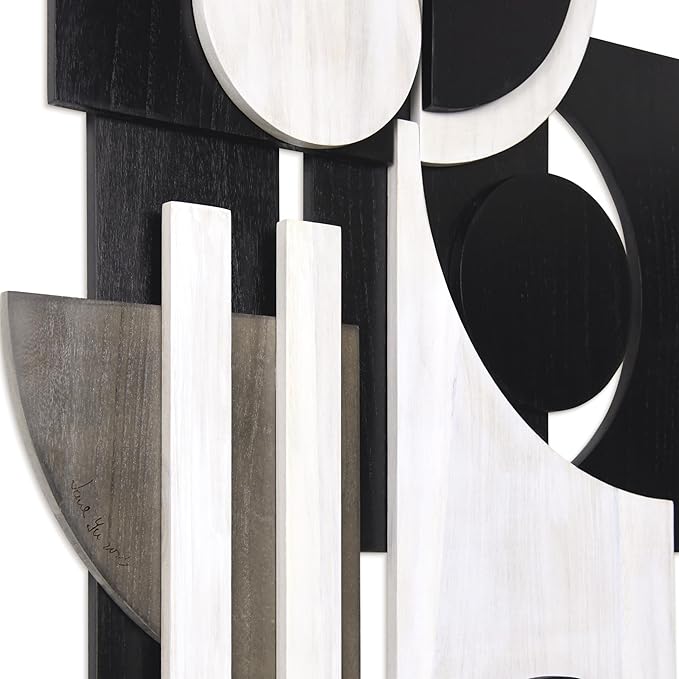 Empire Art Direct "Luminous Whisper Handmade Dimensional Solid Paulownia Wood Abstracts Wall Art, Ready to Hang, Living Room, Bedroom & Office, 48" x 24"x 1.42"