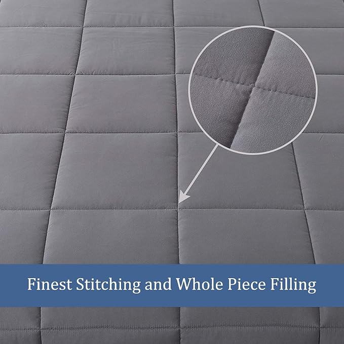 Cozynight Soft Queen Size Comforter Duvet Insert-Lightweight Down Alternative Comforter with Corner Tabs-Fluffy & Breathable & Machine Washable Diamond Stitching(Dark Gray,88"x92")