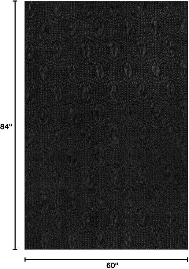 Modern Black Non Slip Rug Solid 5x7 Non Skid Soft Rubber Back Area Rugs for Living Room Kitchen Bedroom Bathroom Dining Room Easy Cleaning Stain Resistant Non Shedding Carpet 5 x 7