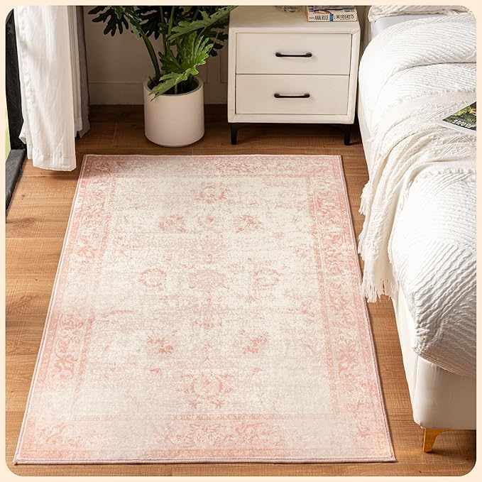 Istana 3x5 Area Rug - Pink Modern Rugs for Living Room 3x5 - Foldable Rugs for Bedroom/Living Room Rug - Stain Resistant Washable Rug - Eco-Friendly Small Area Rugs
