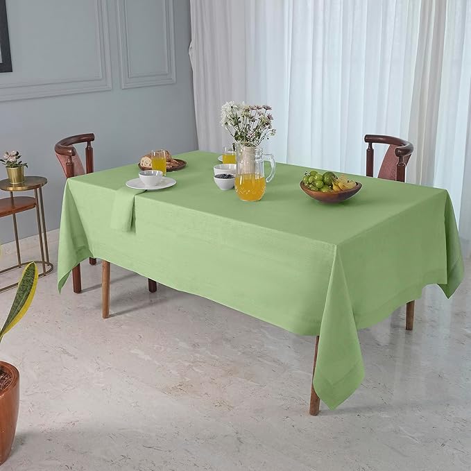 D'Moksha Homes Linen Tablecloth 60 x 90 Inch - 100% Pure Linen Sage Green Tablecloth for Rectangle Tables - Machine Washable Table Cloth for Fall, Thanksgiving, Christmas, Holiday