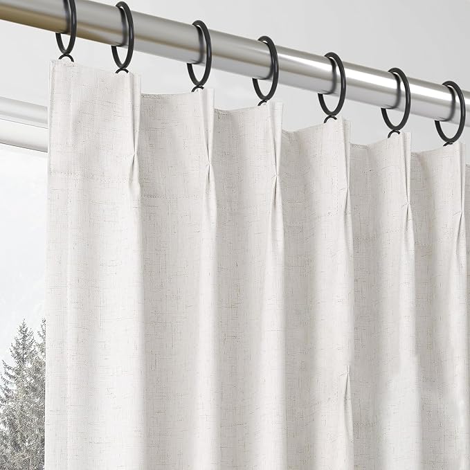 42 PCS Curtain Rings, 1.5 inch Metal Curtain Drape Sliding Eyelet Rings-Hanging Rings for Curtains and Rods, Fits Up to 1 1/4-Inch Rod, Black(Clips Not Included)