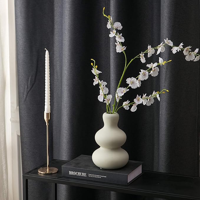 Ceramic Vase for Decor, Modern Vases for Home Decor Living Room, Home, Office, Centerpiece,Table and Wedding (Light Grey)