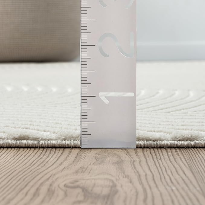 Abani Cream Area Rug for Living Room, Bedroom - Zen Reiki Pattern- 5 x 8 -Durable & Easy to Clean