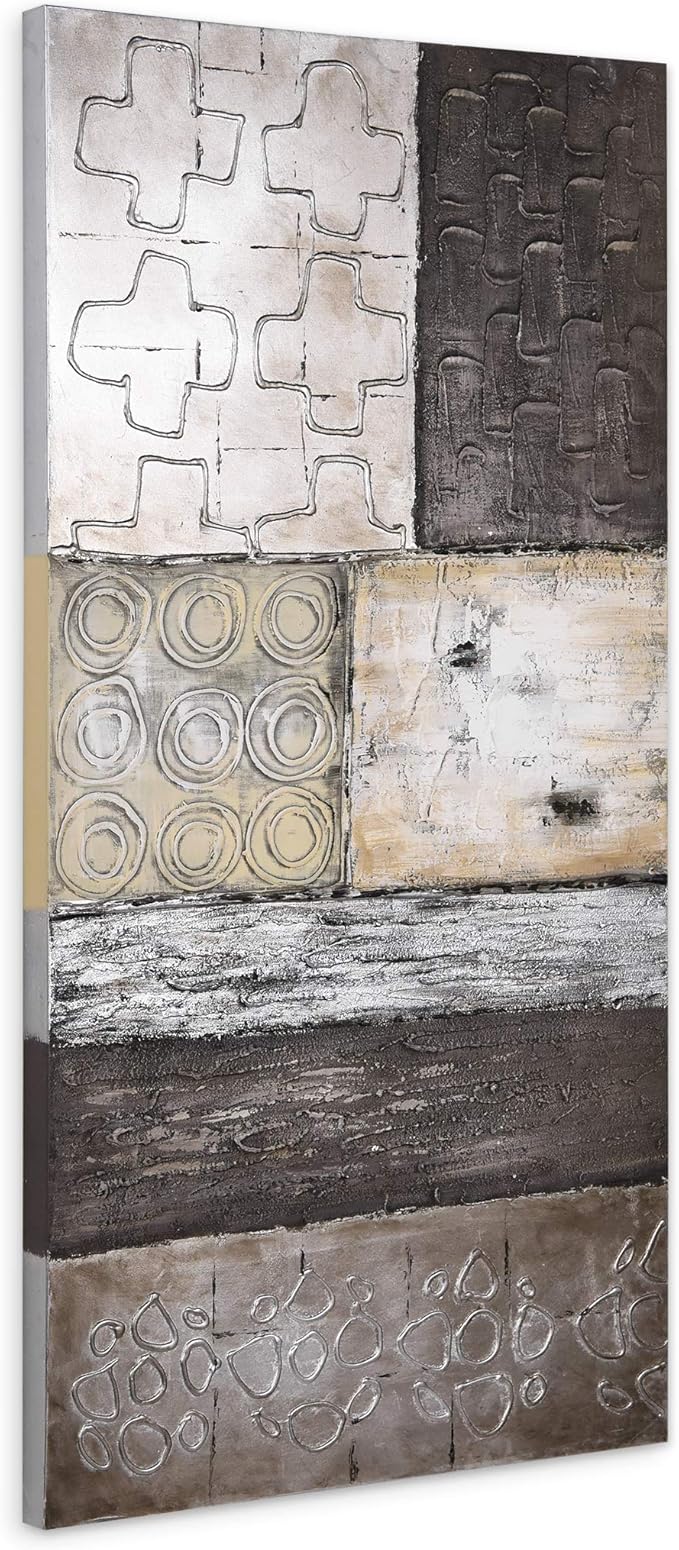 Empire Art Direct "Stacked 2" Original Textured Metallic Oil Painting by Martin Edwards
