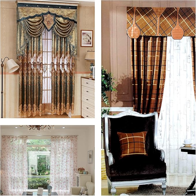 60 Pcs Metal Drapery Rings & Curtain Hooks, 30 mm Internal Diameter Hanging Rings for Curtains and Rods (White)