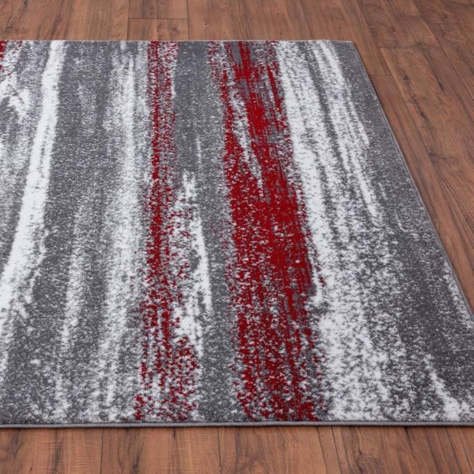 LUXE WEAVERS Modern Abstract Red 9x12 Area Rug