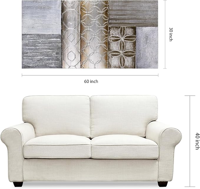 Empire Art Direct "Stacked 1" Original Textured Metallic Oil Painting by Martin Edwards, 60" x 30"