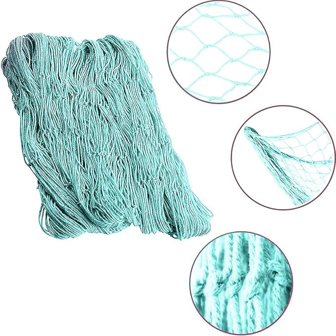 Nature Fish Net Wall Decoration with Shells, Ocean Themed Wall Hangings Fishing Net Party Decor for Pirate Party,Wedding,Photographing Decoration