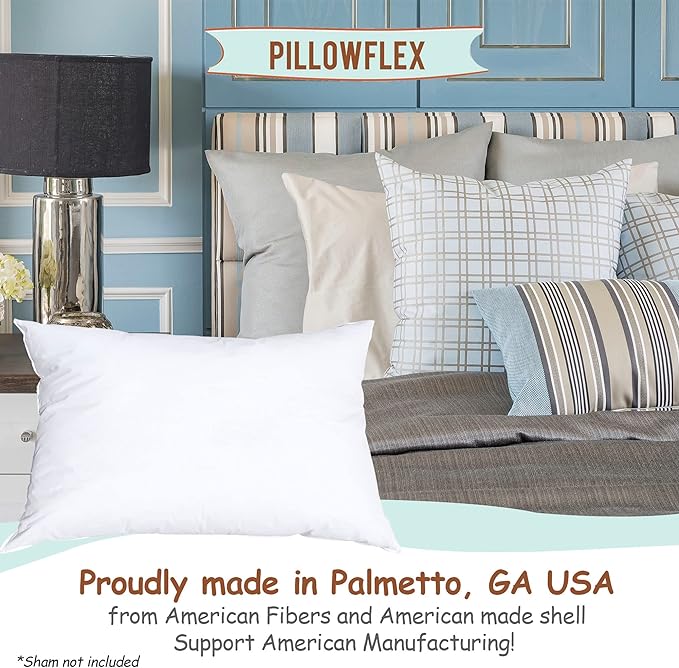 Pillowflex Synthetic Down Pillow Insert - 12x48 Down Alternative Pillow, Ultra Soft, Large Rectangle Body Sleeping Pillow, Lumbar, Long, Back - 1 Decorative Pillow Form