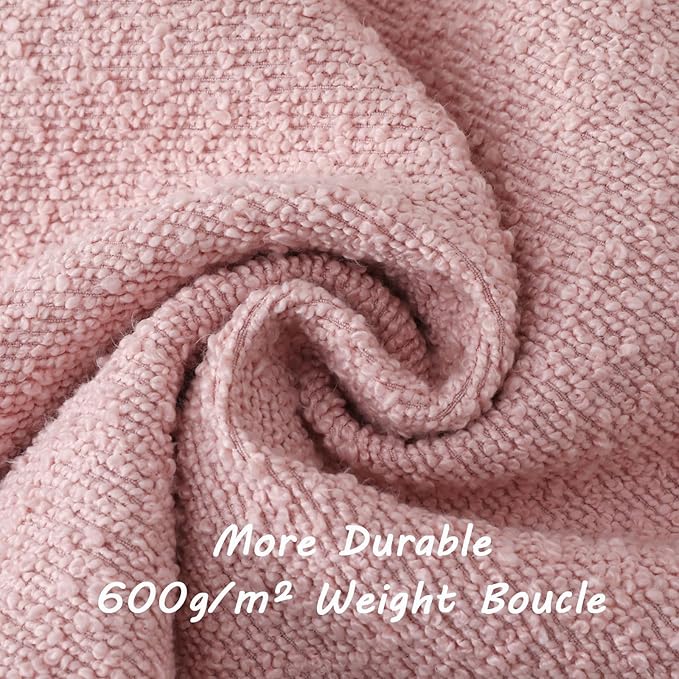 FUTEI Pack of 2 Pink Decorative Throw Pillow Covers 12x20 Inch Soft Cozy Solid Boucle Textured Lumbar Pillow Cases,Modern Home Decor for Couch Bed Living Room