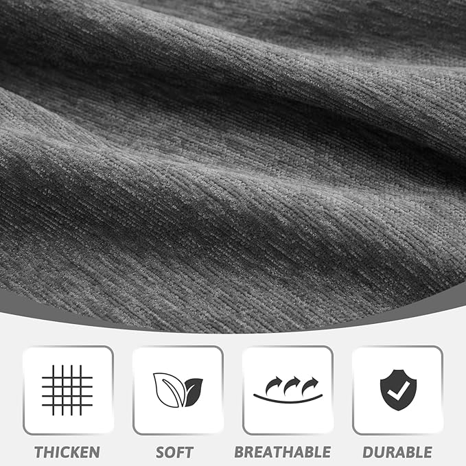 MEETSKY Oversized Couch Cover Sofa Cover for 3 Cushion Couch Sofa ，Washable Sofa Covers for Living Room Sectional Sofa Covers for Dogs Couch Protector, 91" x 150", Charcoal Gray