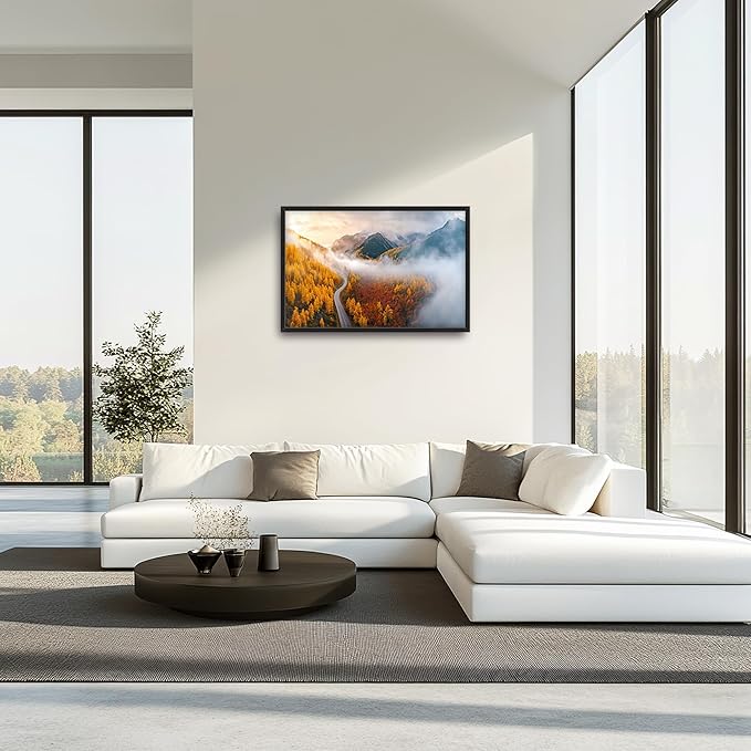 Mountain Large Wall Art Framed Wall Decor for Living Room, Mountains Forest Pictures Oversized Canvas Print Painting Modern Extra Large Framed Artwork for Bedroom Office Home Decor 36"x24"