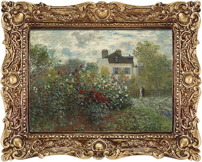 FOLKOR Vintage Canvas Wall Art for Living Room, Garden Flower Picture Print for Bedroom Decoration, Antique Gold Paintings Posters for Home Office Birthday Christmas Gift, 5x7