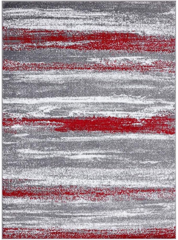 LUXE WEAVERS Modern Abstract Red 9x12 Area Rug