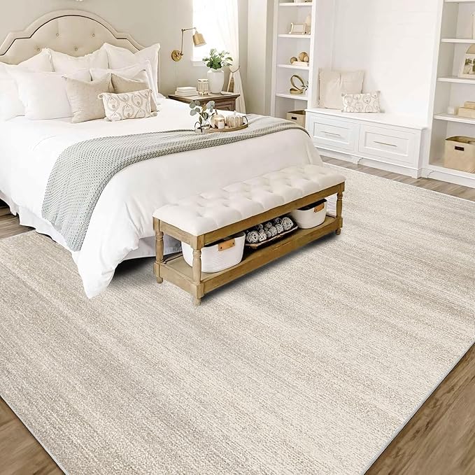 Enkor Area Rugs 8x10 Washable Non Slip Abstract Soft Rugs for Living Room Bedroom, Modern Mat for Kitchen Entryway Beige & Grey