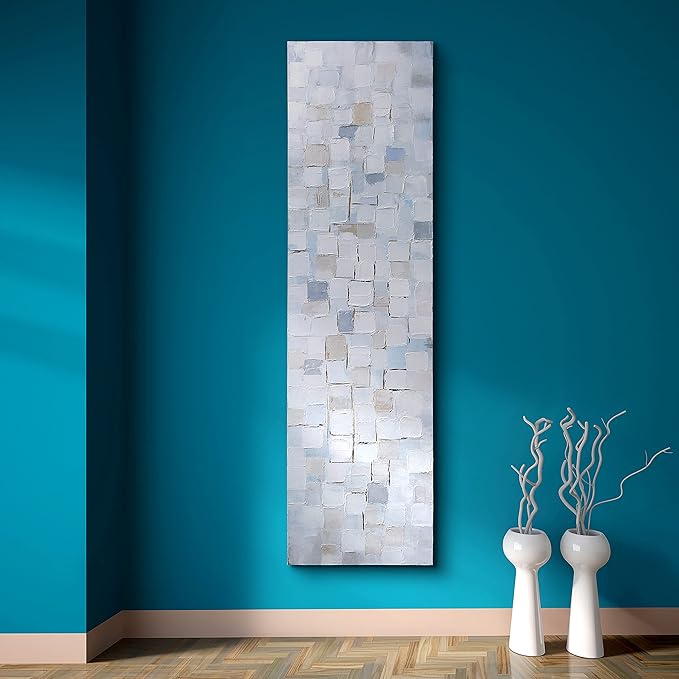Empire Art Direct Abstract Wall Art Textured Hand Painted Canvas by Martin Edwards, Unframed, 20" x 72", Frozen Tundra